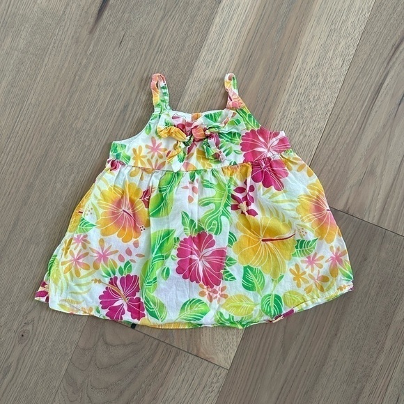 Koala Kids Girls Colorful Hawaiian Flower Spaghetti Strap Tank Top Size 12M - Picture 2 of 8